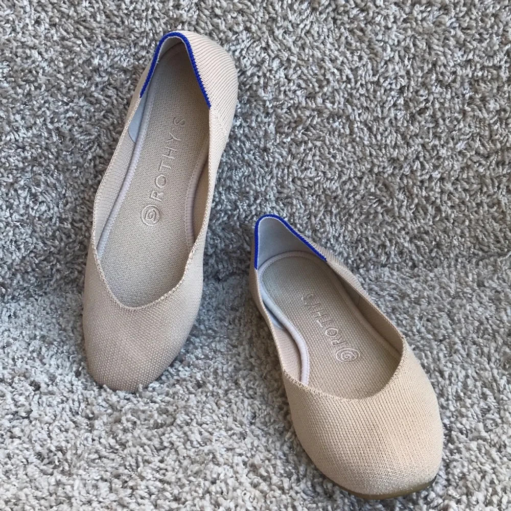 Rothy's Women's Ecru Max Square Slip-ons size 7.5